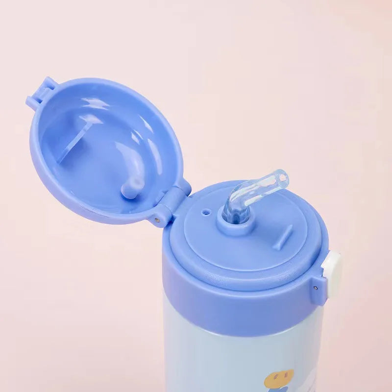 380ML Thermos Vacuum Flask Cute Cartoon 304 Stainless Steel Thermal Water Bottle Insulated Straw Cups Tumbler Drinkware Oasis Select