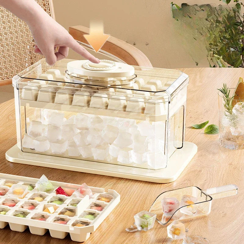 Press Type Ice Cube Mold Ice Cube Tray with Storage Box Silicone Molds Beer Quick-freeze Home Gadgets Kitchen Accessories Oasis Select