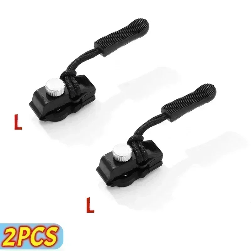 2-6pcs 3 Different Size Zipper Repair Kit Universal Instant Fix Zip Replacement Zip Slider Teeth Rescue Zipper For Tailor Tool Oasis Select L-2PCS