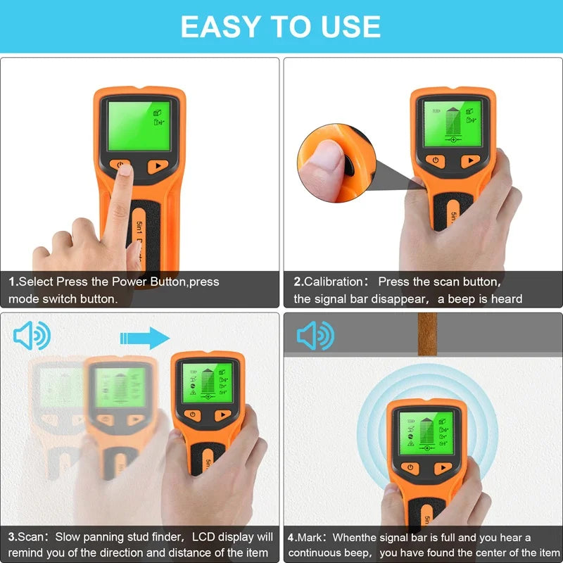 Wall Wood Scanner Sensor Portable Wall Scanner Detector Electronic Screw Sensor Locator Screw Detector With LCD Display Screen Oasis Select