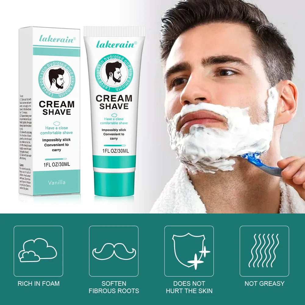 30g Moisturizing Mens Shaving Cream Soft Beard Reduce Friction Comfortable Shave Cream for Man Beard Shaving Foam Oasis Select