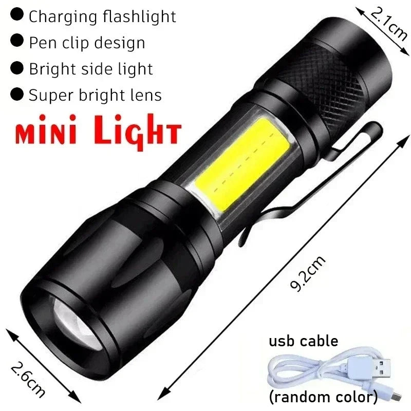 Rechargeable Zoomable LED Flashlight – Waterproof Tactical Torch