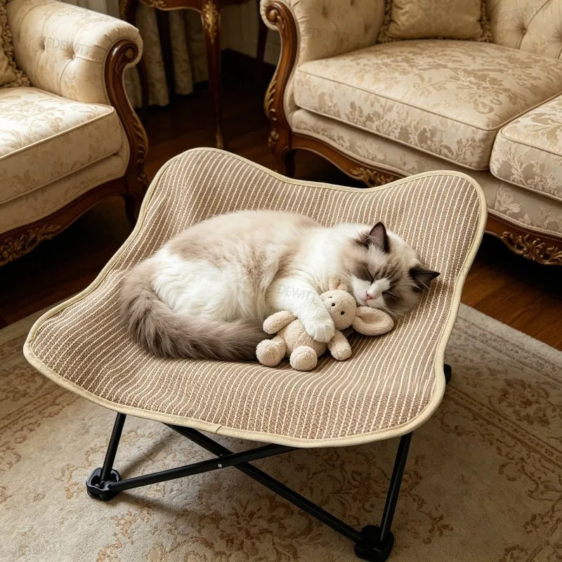 Cat Scratch Bed Durable Foldable Sisal Pet Lounger Chair Sisal Scratcher Chair For Cat Small Medium Large Kitten Indoor Outdoor Oasis Select