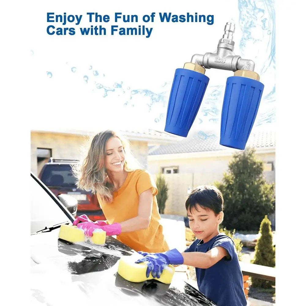 360°Rotating Dual Turbo Nozzle Pressure Washer 1/4" Quick Connector 2.0 Orifice Twin Turbo Nozzle 4000 PSI Stainless Steel Oasis Select