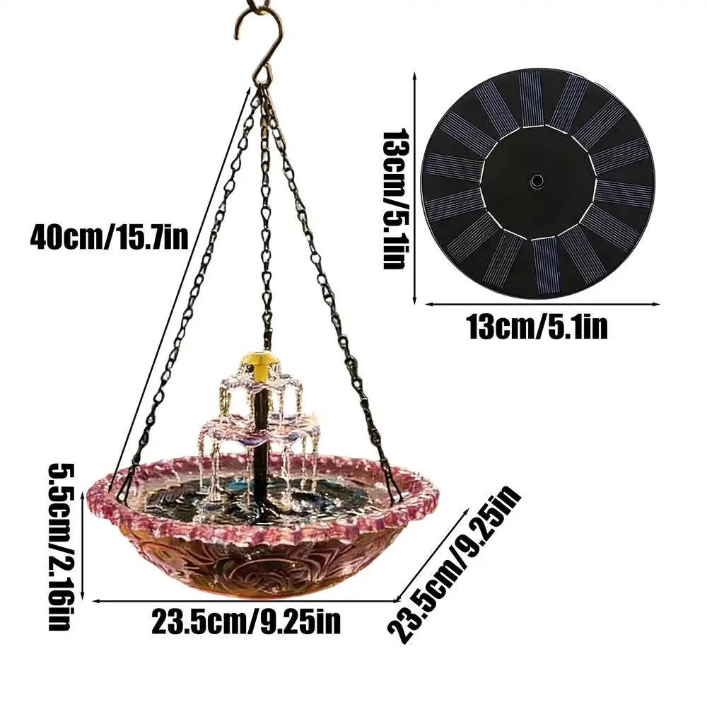 Solar Bird Bath Fountains Decorative with Pump Sprinkler Solar Powered Bird Bath Fountain for Outdoor Garden Yard Patio Porch Oasis Select Purple