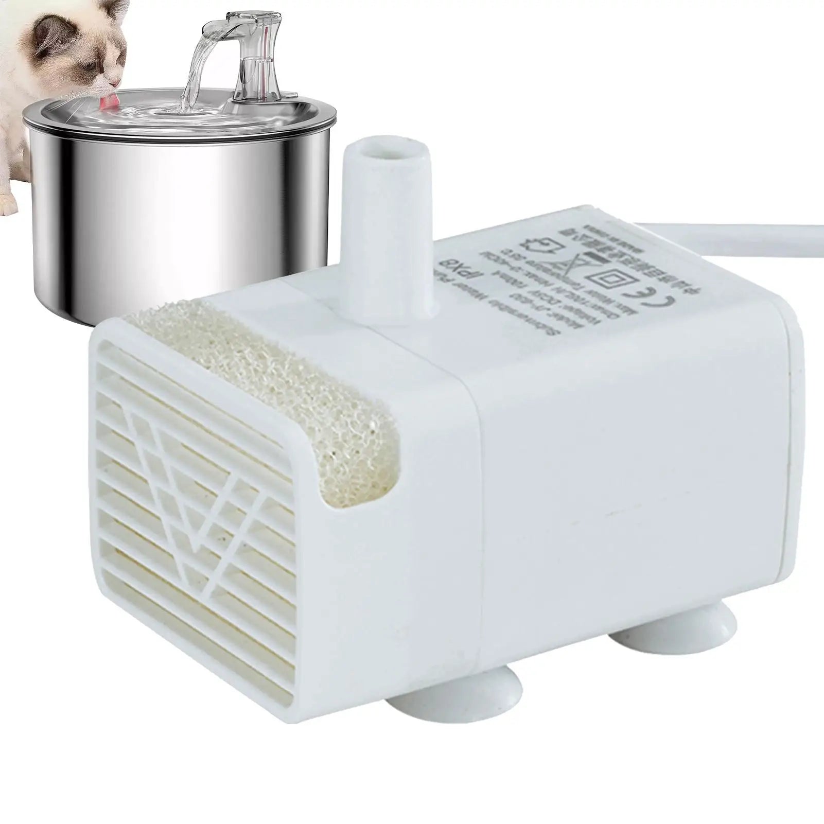 Pet Water Fountain Pump Cat Fountain Replacement Pump Quiet Feeding Supplies for Drinking Dispenser Travel Indoor Home Apartment Oasis Select