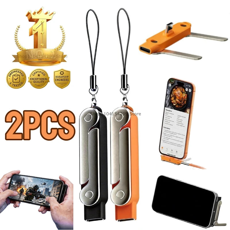 USB Type C Flat Charger Charging Cable C Kick Cable Stand with Invisible Support Foldable Phone Holder 240W Charge Wire Bracket Oasis Select Mix-2PCS