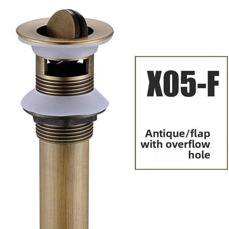 Brass Modern Round Bottle P trap 1 1/4, Sink Drain Pipe P trap Kit Antique with Pop up Drain Oasis Select X05-F