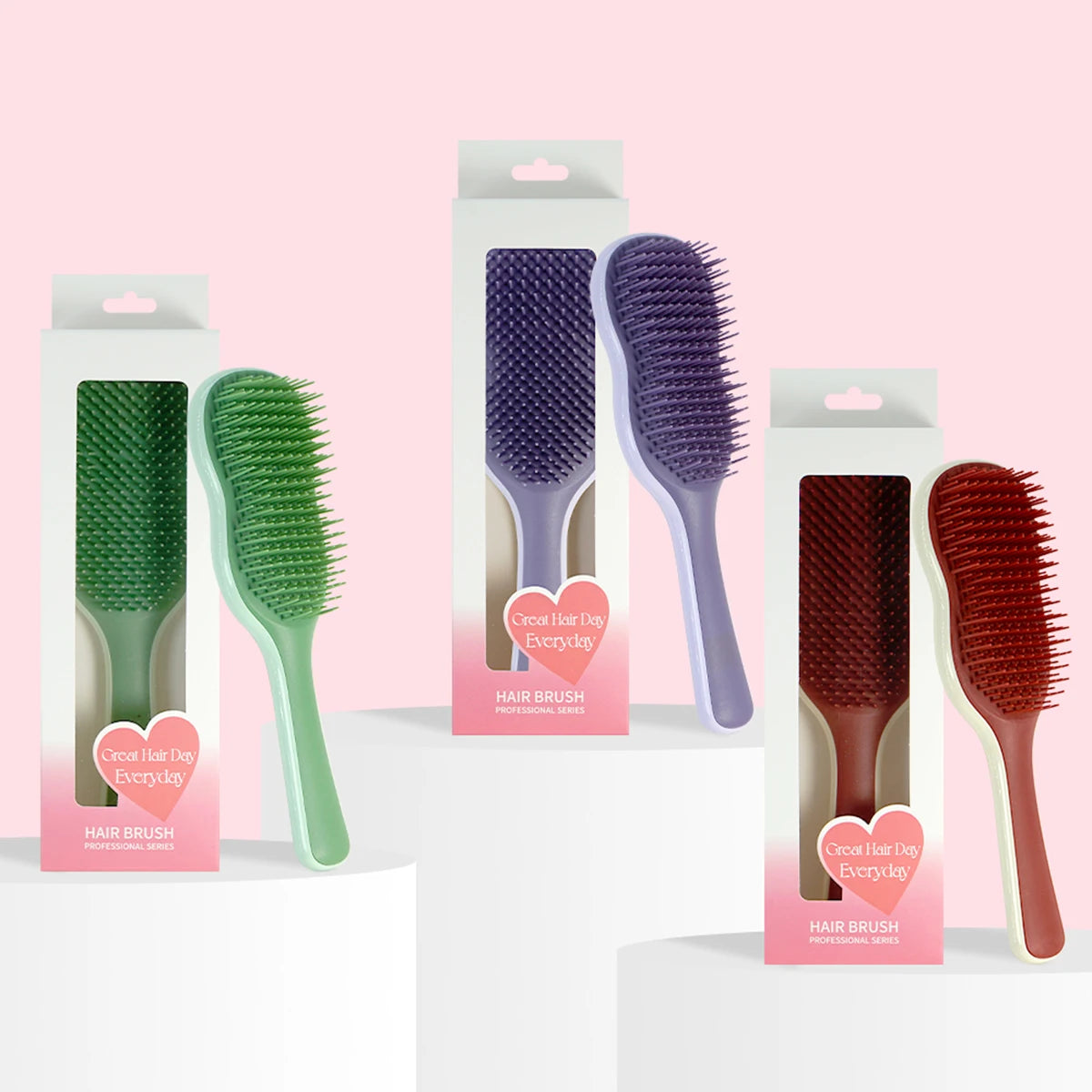 Professional Hair Brush Ergonomic Handle Detangling Smoothing Styling All Hair Types Great Hair Day Everyday Oasis Select