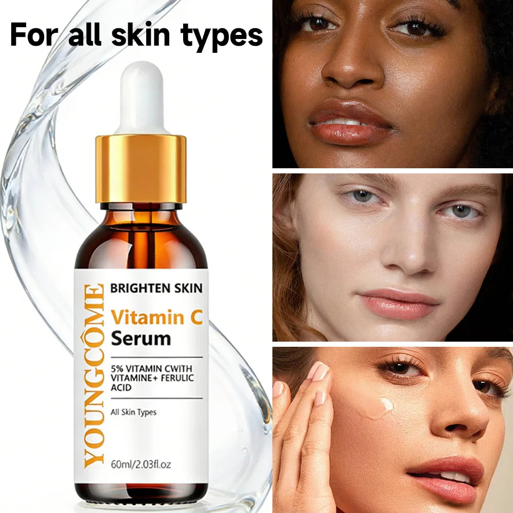 Vitamin C Serum with Vitamin E & Ferulic Acid, Brighten skin Serum for All Skin Types, Daily Conditions Face Serum Oasis Select