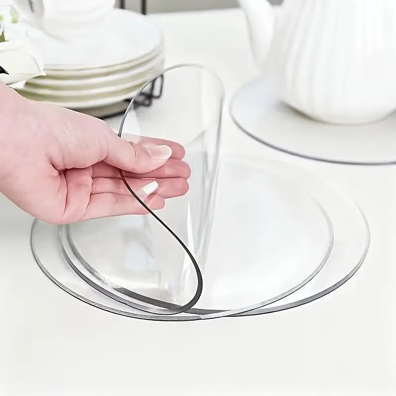 Clear PVC Coasters Non-Slip Waterproof Desktop Protection Pads Drink Coasters Heat-Resistant For Home Kitchen Office Coffee Bar Oasis Select