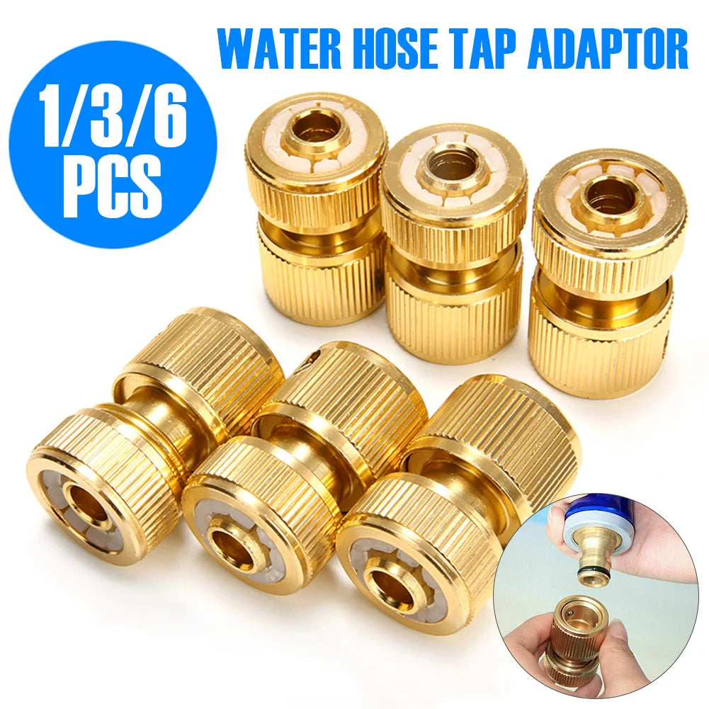Brass-Coated Hose Adapter, 1/2" Quick Connect Swivel Connector Garden Hose Coupling Systems for Watering Irrigation Oasis Select