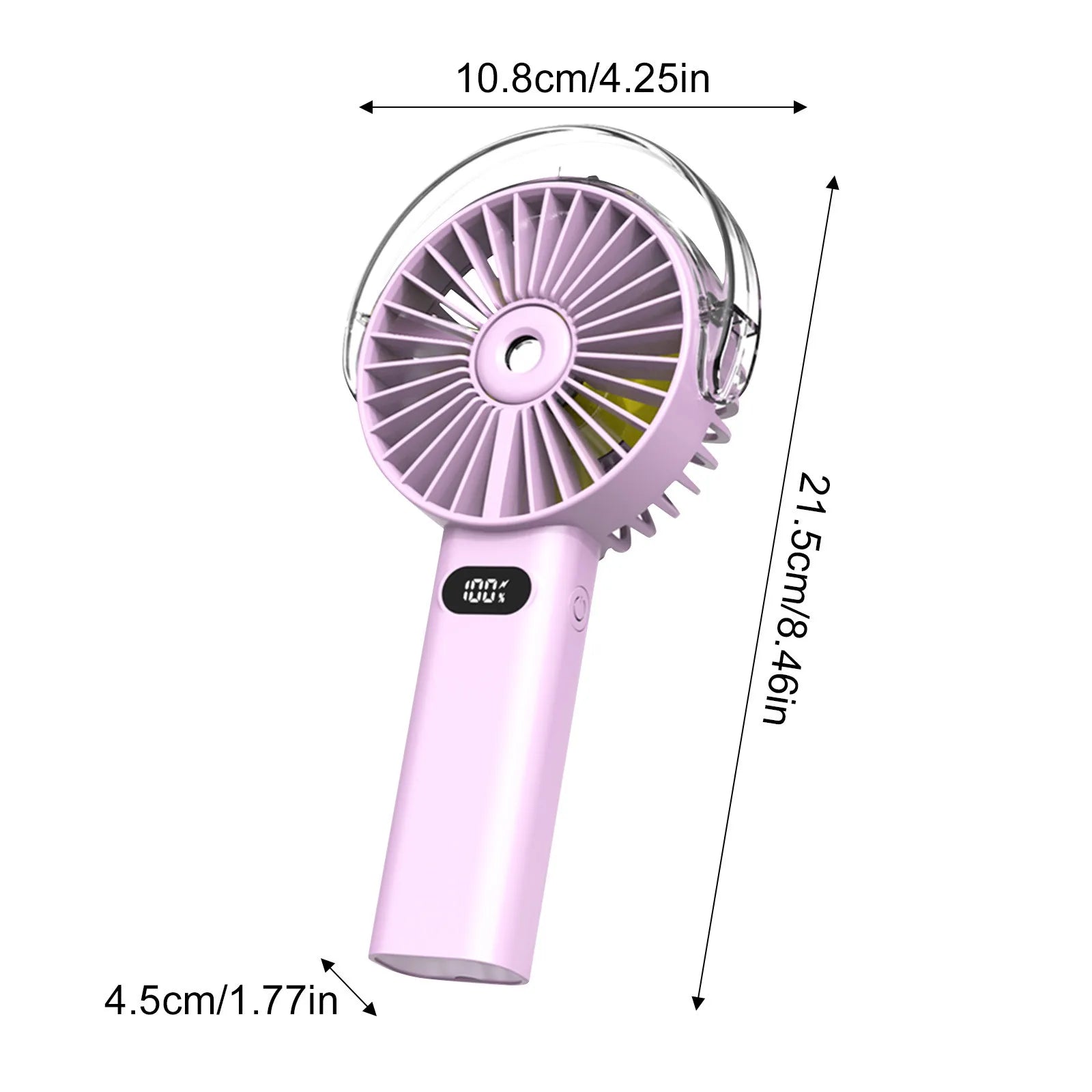 URGGU Portable Misting Fan – 4000mAh Handheld USB Fan