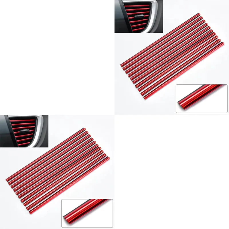 10/20pcs Car Air Conditioner Outlet Decorative U Shape Moulding Trim Decor Strips Car Styling Car Door Edge Corner Protector Oasis Select 20pcs Red