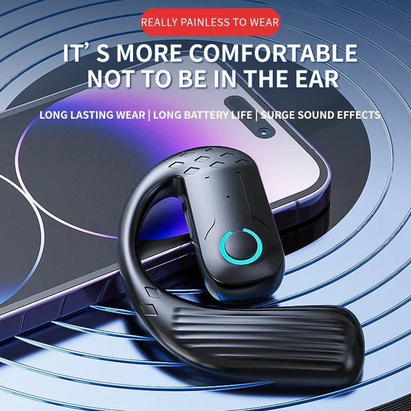 Bluetooth 5.4 Open Wireless Earphone 180° Rotation Adjustable Left Right Ear Universal Headset With Mic For Sport Business Music Oasis Select
