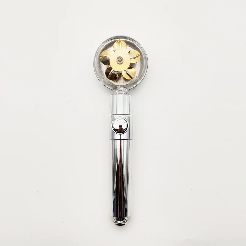 Filtered Turbo Propeller Bathroom Shower Head High Pressure Water Saving Stop Button Showerhead Water Pressure Adjustable Shower Oasis Select Yellow