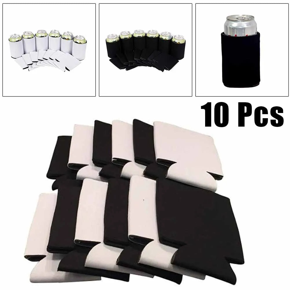 10-Pack Neoprene Can Cooler Sleeves | Collapsible Insulated Holders