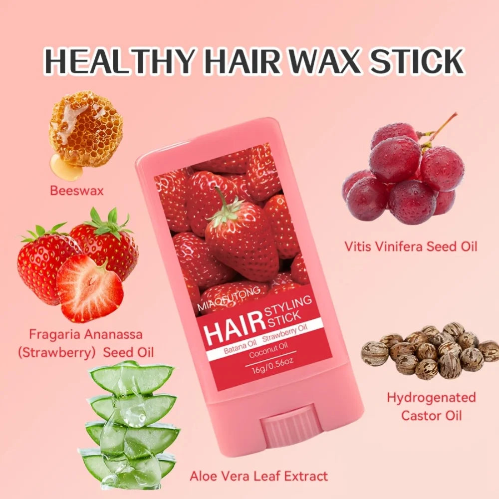 Strawberry scented wax stick, smooth frizz, long-lasting styling, oil-resistant and smooth hair conditioner stick Oasis Select