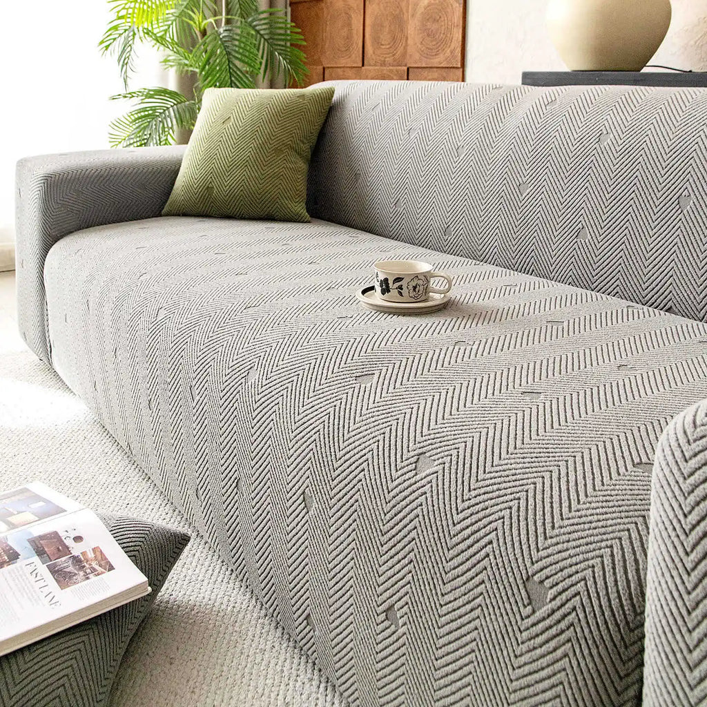 All-inclusive New Sofa Cover Jacquard Velvet Sofa Cover All-season Universal Anti-cat Scratch Sofa Cover Couch Covers for Sofas Oasis Select 5 people 305-360cm Dark Gray