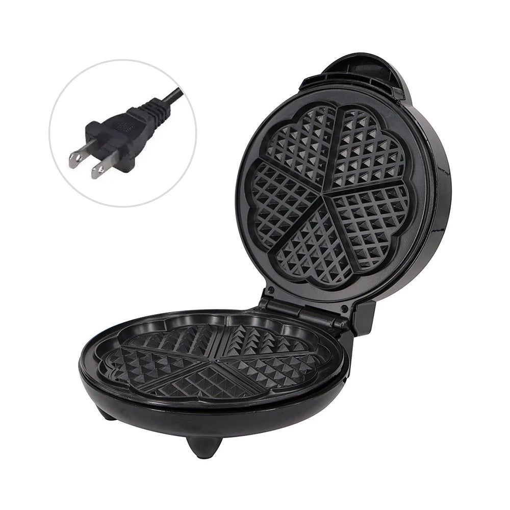 Electric Waffles Maker Bubble Egg Cake Oven Breakfast 5 Heart-Shaped Waffles Griddle Iron Maker Cooking Appliance Oasis Select