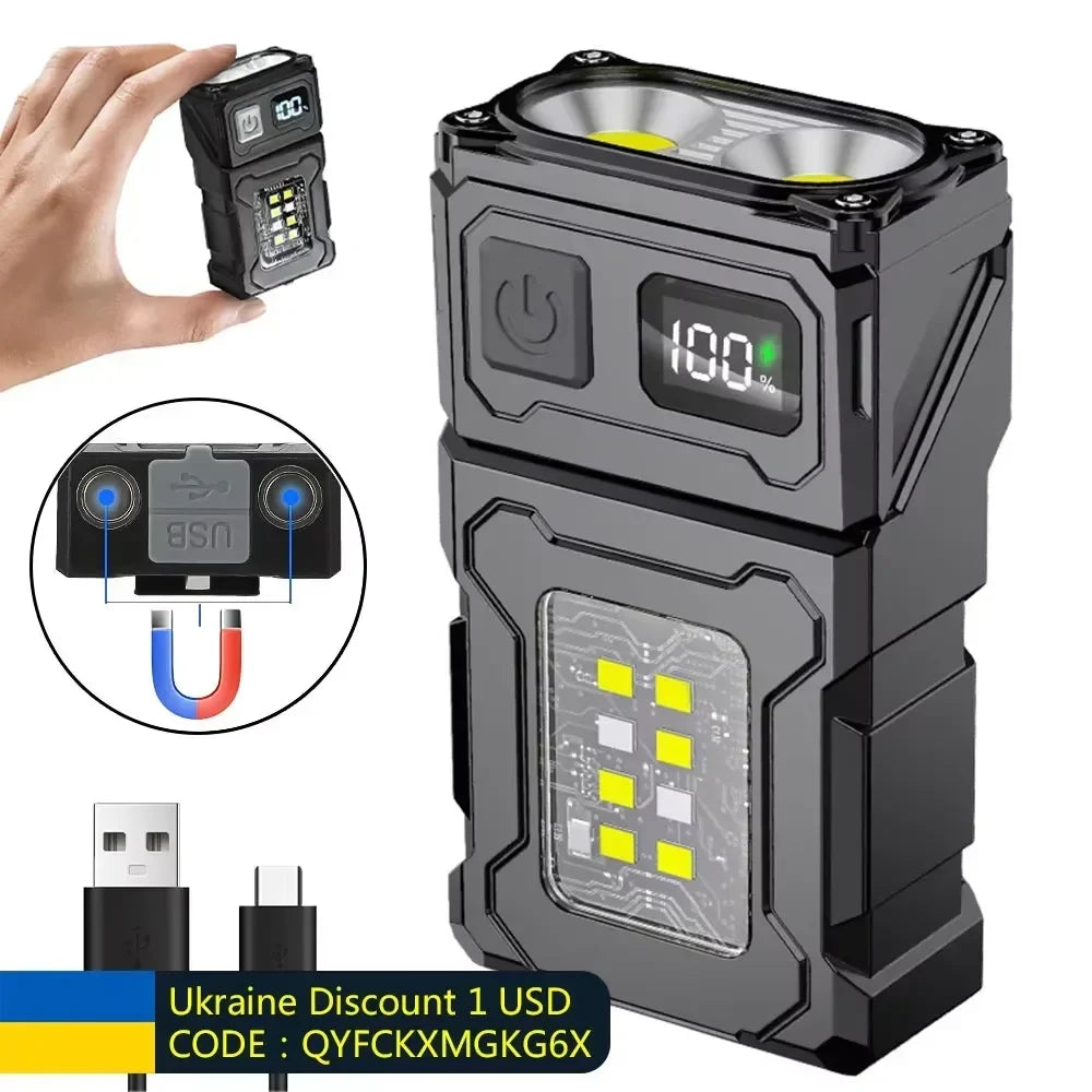 Super Bright Camping Lantern Side COB emergency light MINI USB Rechargeable LED Flashlight Portable Tail magnet flashlight Oasis Select