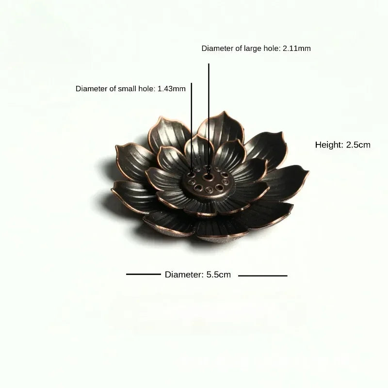 Alloy Incense Burner Stick Holder Buddhism Lotus Line Incense Plate Sandalwood Coil Base Temples Yoga Studios Home Decoration Oasis Select S1