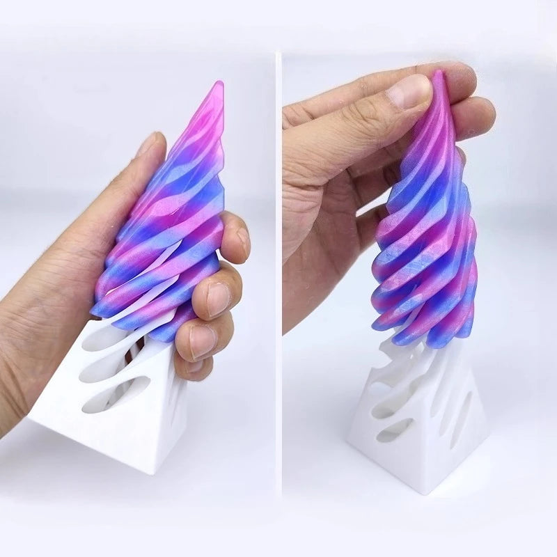 3D Printed Helix Screw Rotating Toys Stress Reducing Tool Pyramid Passthrough Sculpture Spiral Cone Ornaments Home Decoration Oasis Select