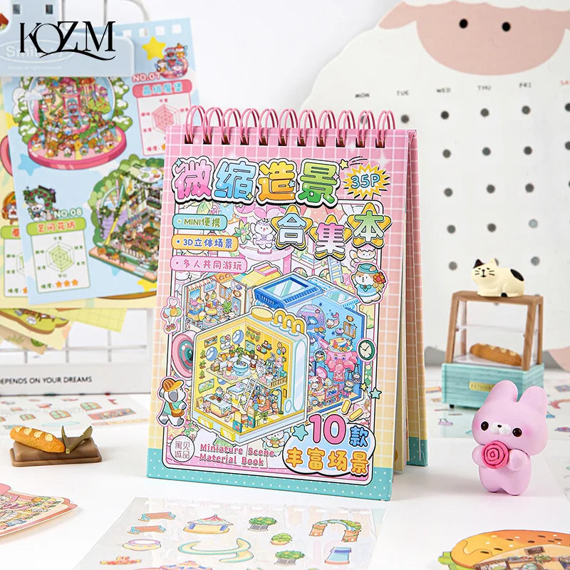 Chinoiserie Landscape Scene Sticker Book | DIY Mountain River