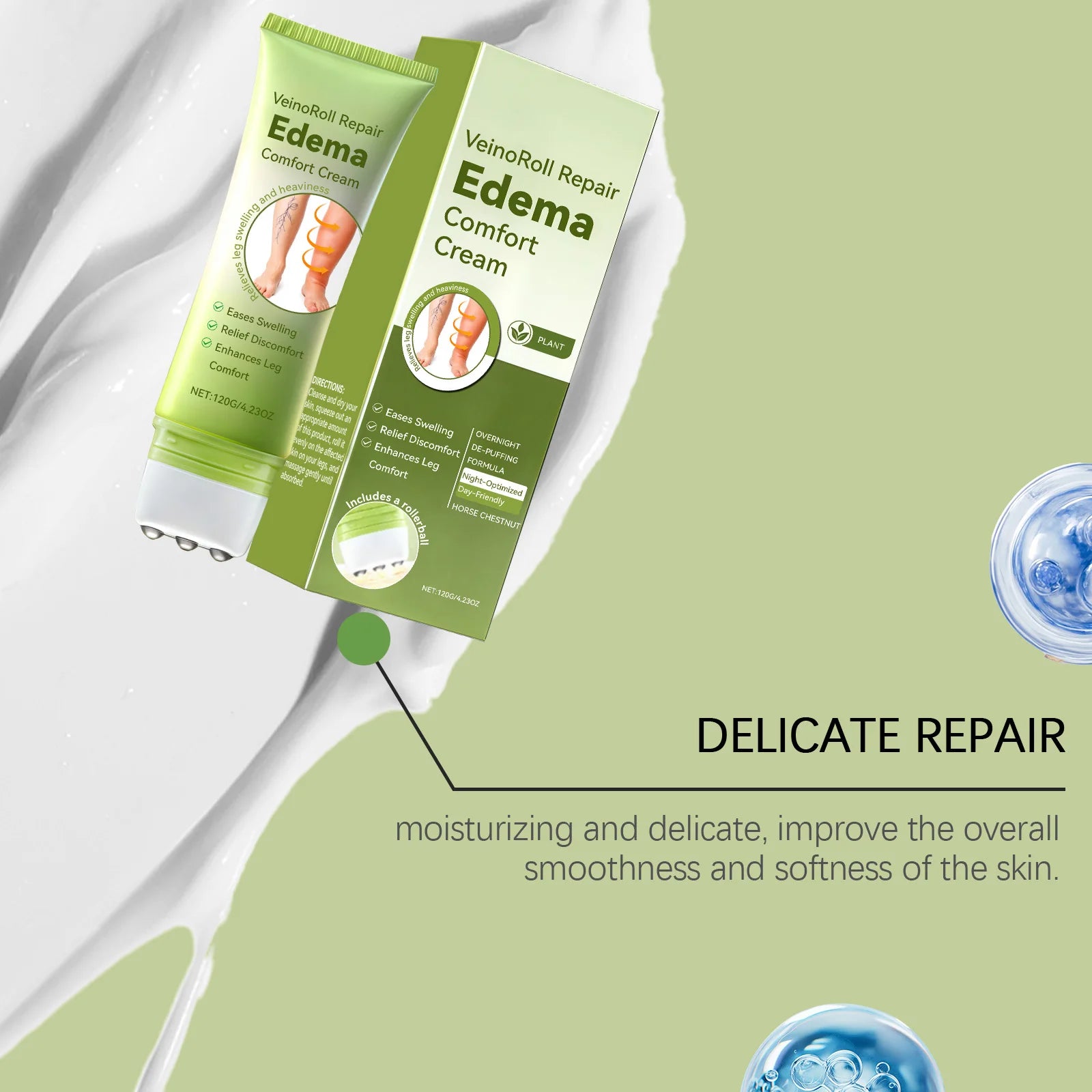 Daily Leg Care Roller Massage Cream – Moisturizing & Comforting Leg Massage Cream Oasis Select