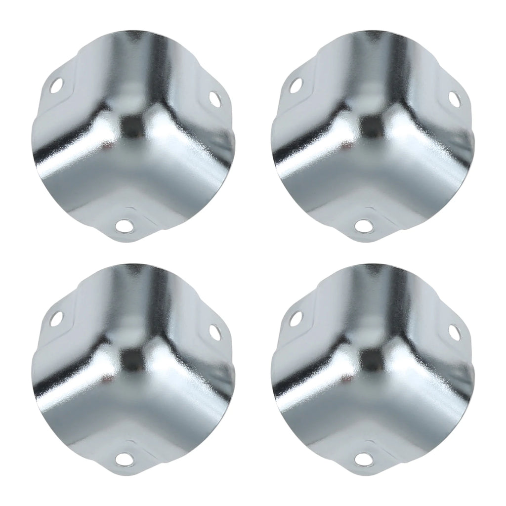 4pcs/set Black Metal Protectors Square Edging Bowl-shaped Box Corner Round Wrapping Flight Case Luggage Aluminum Toolbox 26/29mm Oasis Select 26MM silver