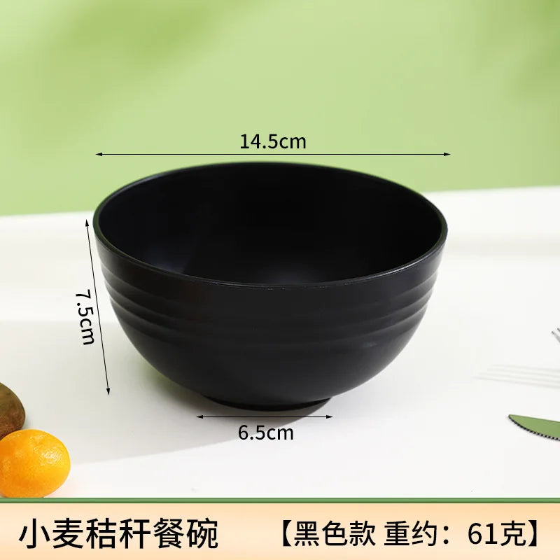 12/6pcs 26oz Plastic Dinner Bowl Set, for Home Kitchen Restaurant Cafeteria, Microwave Safe, Salad Soup Rice Ramen Snacks Bowl Oasis Select Black 12Pcs