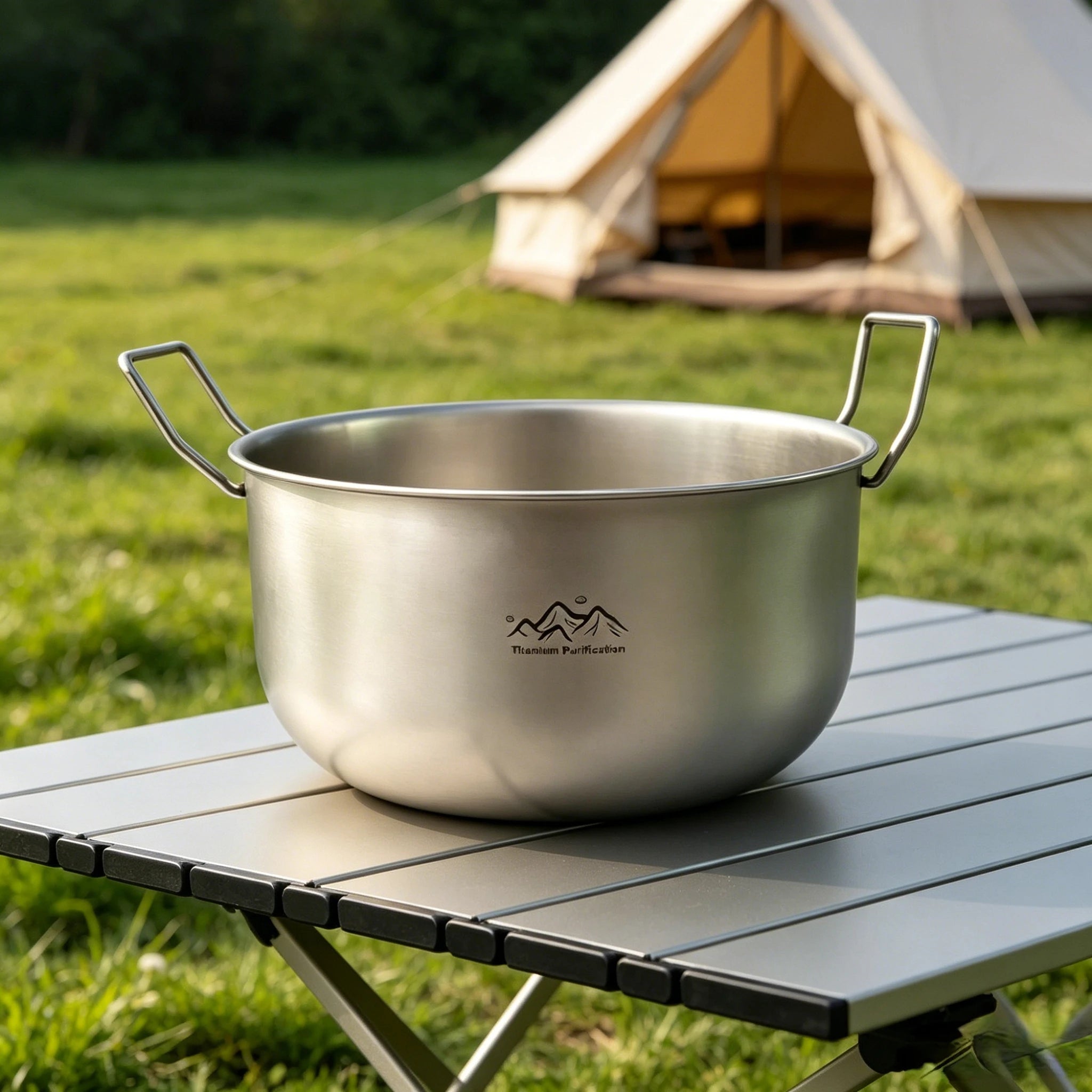 Ultralight Titanium Camping Pot – Foldable, 2-3L Backpacking Camping Cookware Oasis Select