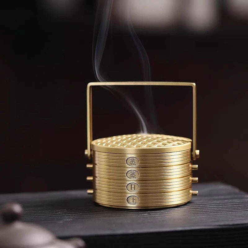 Brass Incense Tray Censer for Home Use Agarwood Censer Creative New Chinese Style Indoor Censer Ornament Oasis Select