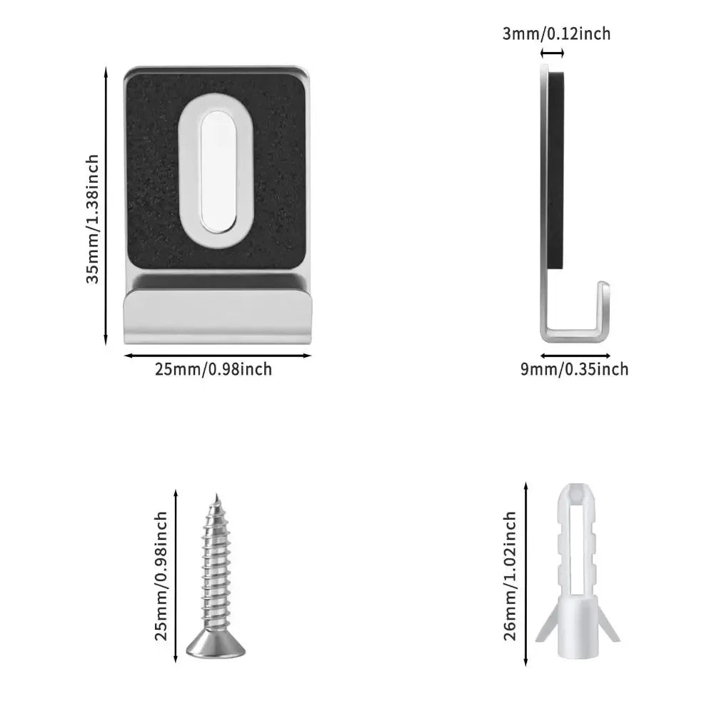 4-Pack Matte Black Stainless Steel Mirror Clips & Brackets
