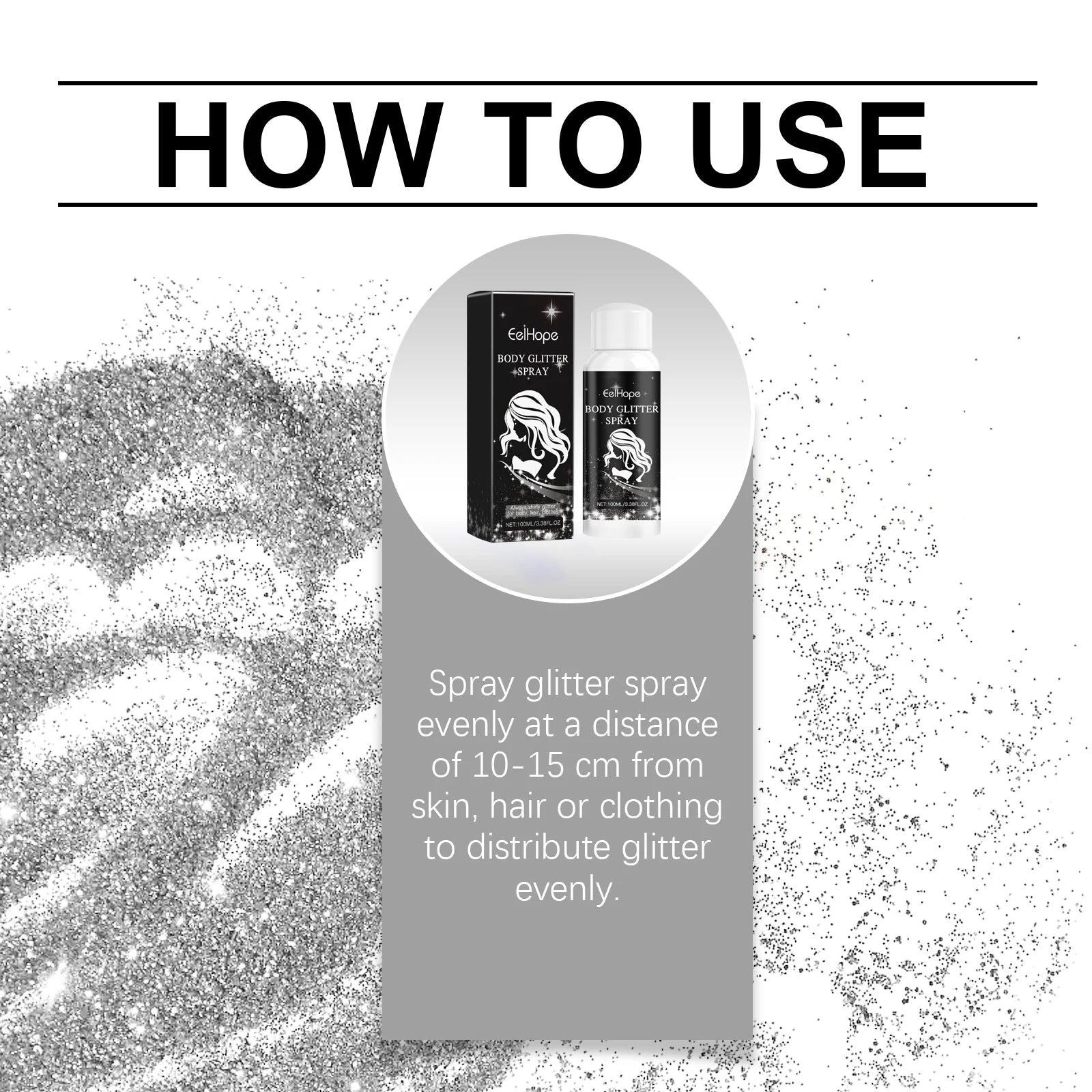 Quick Drying Universal Powder Spray Multipurpose Body Face Glitter Spray Clothes Highlighter Powder Gloss Shimmering Sparkle Oasis Select