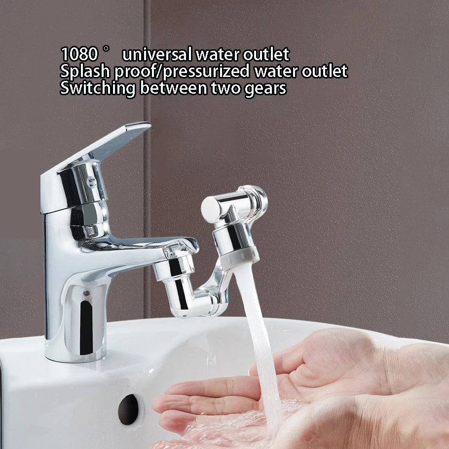 No-Splash Faucet Extender, 1080-Degree Swivel Spout with Adjustable Arm for Kids & Mouthwash - Bathroom Sink Tap Accessory Oasis Select