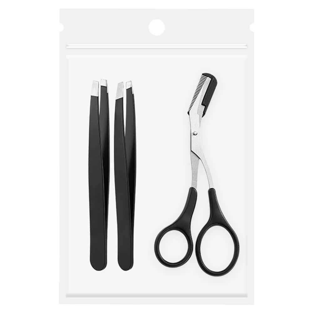 Eyebrow tweezer & eyebrow scissors set, stainless steel multifunctional eyebrow & facial hair trimming beauty, eye styling tool Oasis Select Style 8