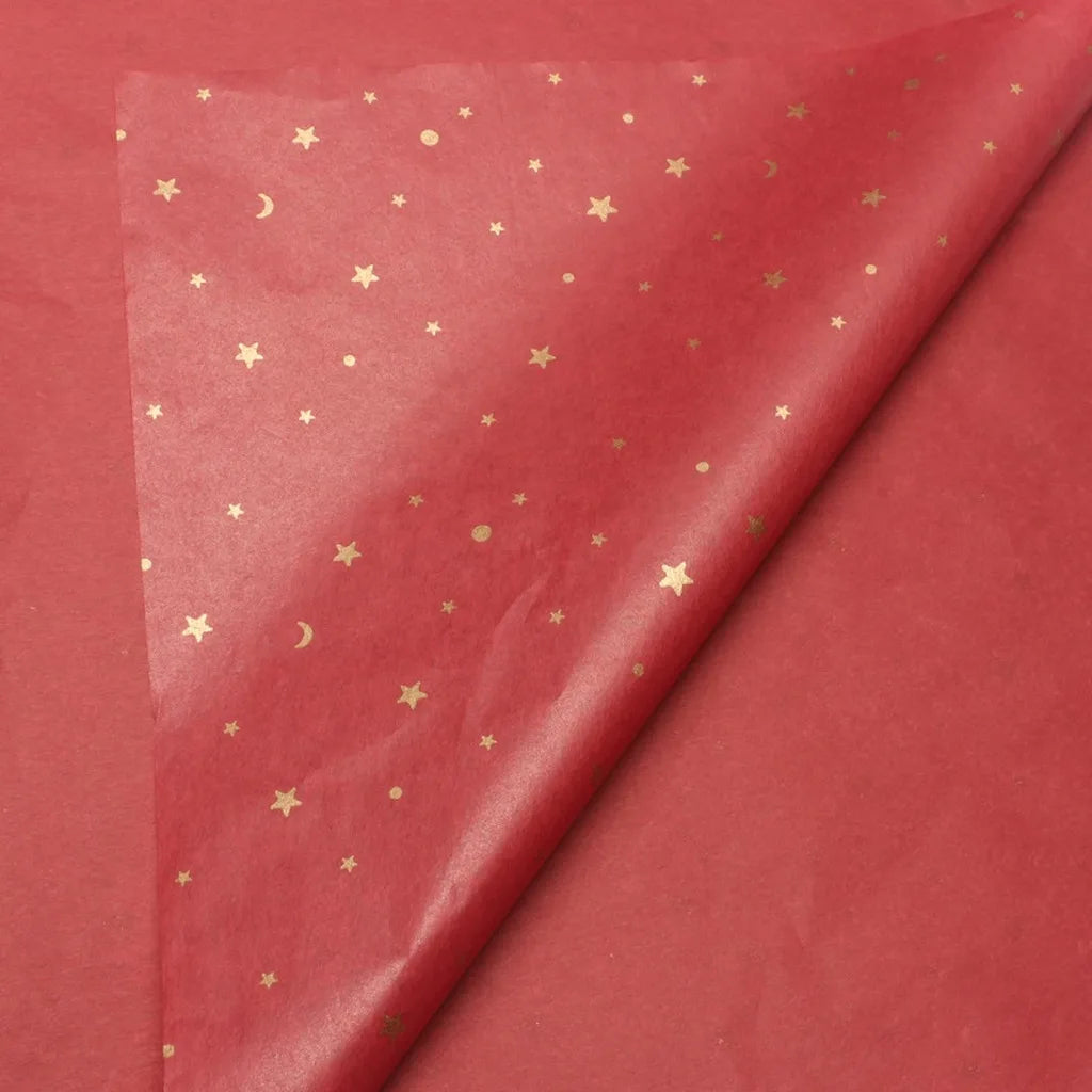20-Sheet Foil Star Moon Floral Wrapping Paper 50×70cm