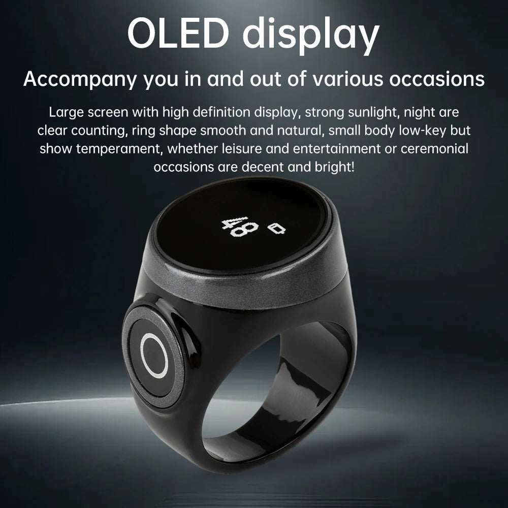 Smart Rechargeable Digital Counter Electronic Type-c Finger Counter Button 18/20/22mm Finger Ring Prayer Time Oasis Select