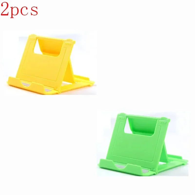 1/2/3Pcs Phone Desk Stand For Mobile Phone Tripod For iPhone Xsmax 12 13 Pro Huawei Xiaomi Mi 9 Plastic Foldable Desk Holder Oasis Select Yellow-Green