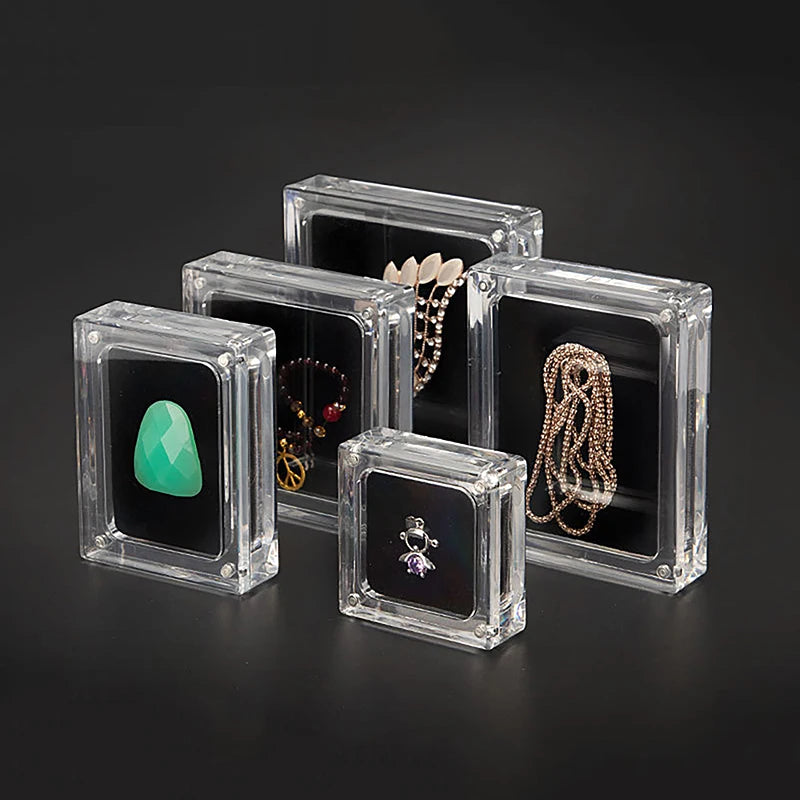 1PC Acrylic Jewelry Display Box Transparent Multi-Function Magnetic Lid Jewelry Storage Packaging Box Oasis Select