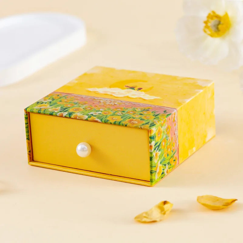 Velvet-Lined Heart Ring Box | Pearl Handle Jewelry Gift Box