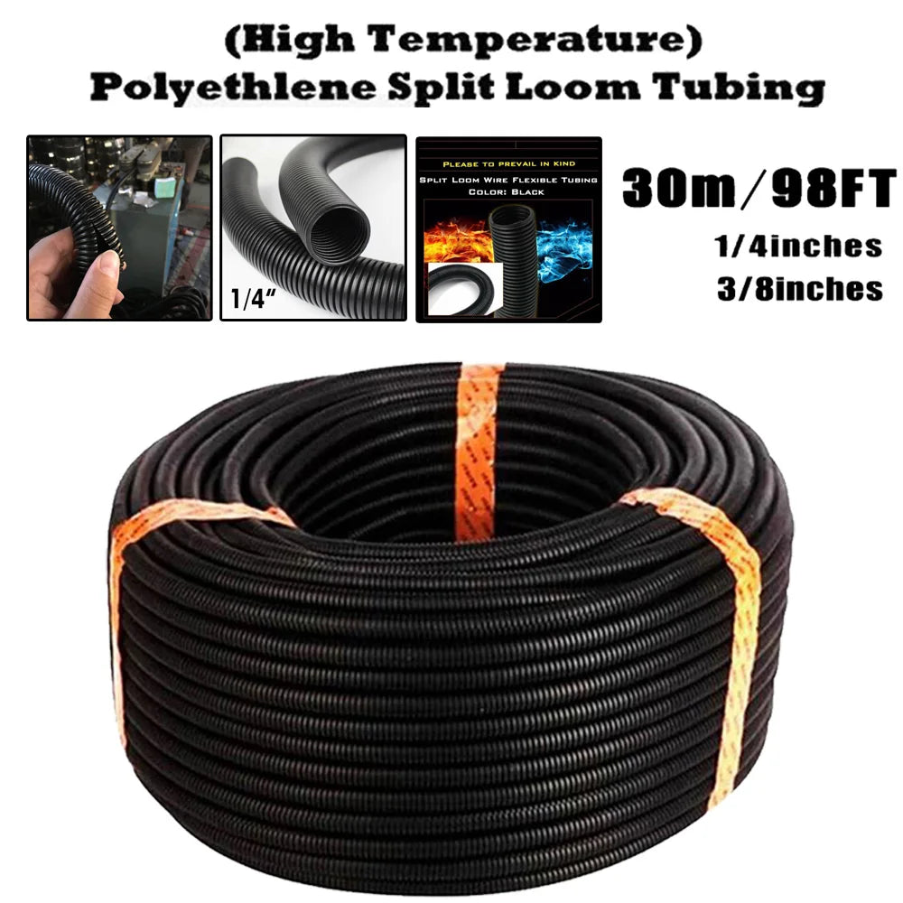 1/4" 3/8" Corrugated Pipe PP Insulated Threading Hose Plastic Corrugated Pipe Protective Sleeve 30m Cable Protector Oasis Select
