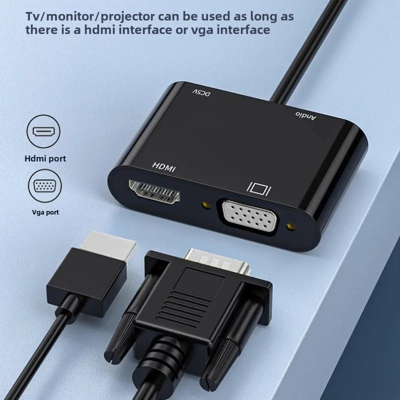 HDMI to 4K VGA Dual Display Adapter with Audio | 1080p HDMI Display Adapter Oasis Select