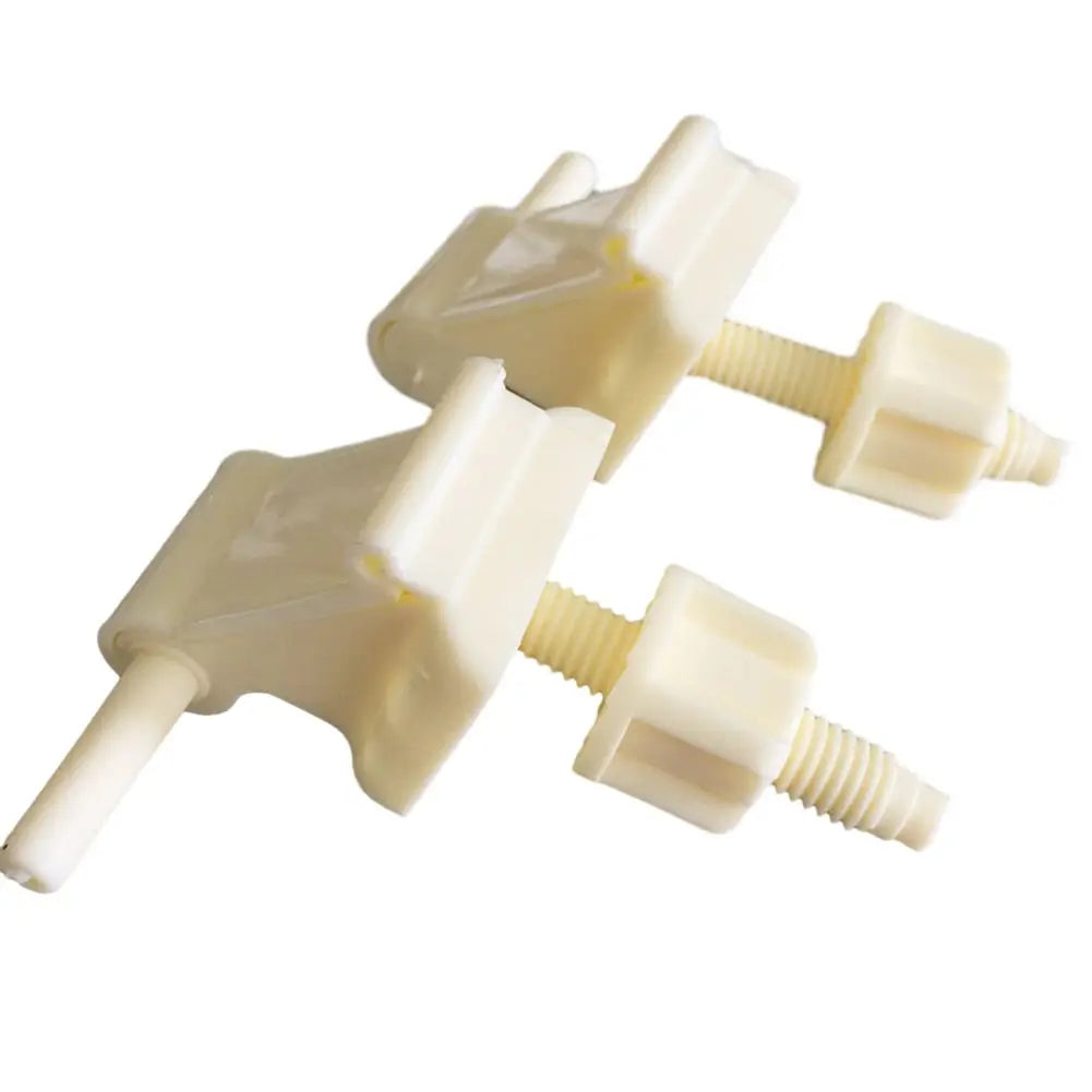 1pair Plastic Toilet Seat Hinge Bolts Screw Fixing Fitting Kit Toilet Lid Hinge Replacement Parts Bathroom Accessories Oasis Select milky white