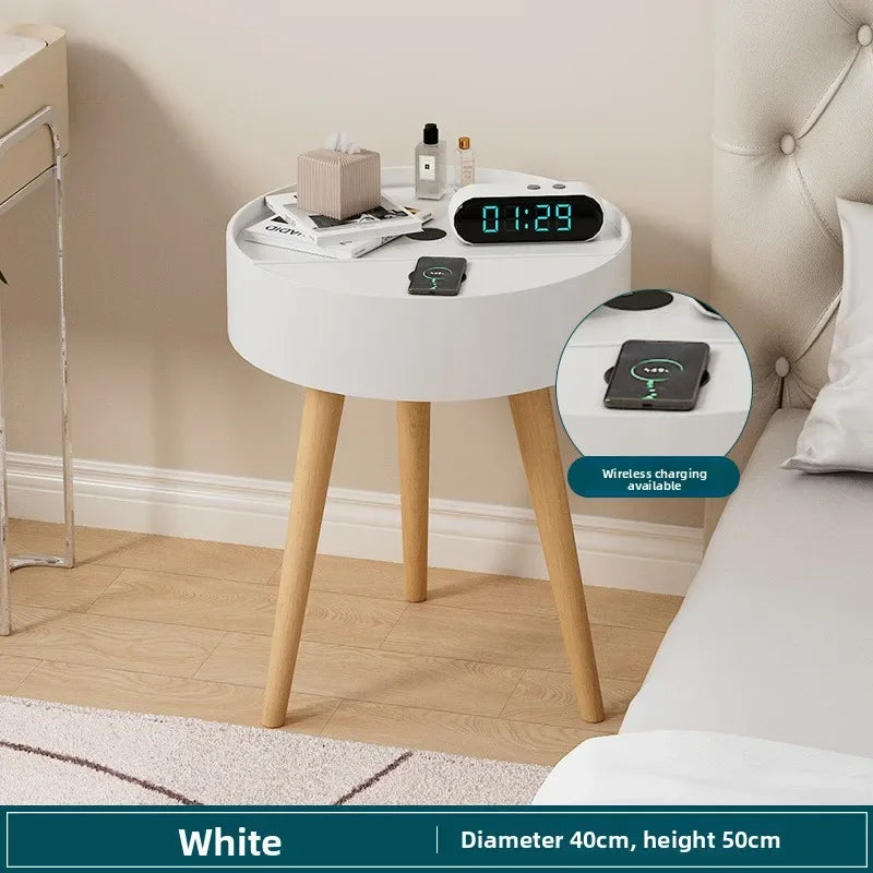 Multi-functional Nordic small round table coffee table sofa side balcony bedroom simple round small coffee table Durable Oasis Select