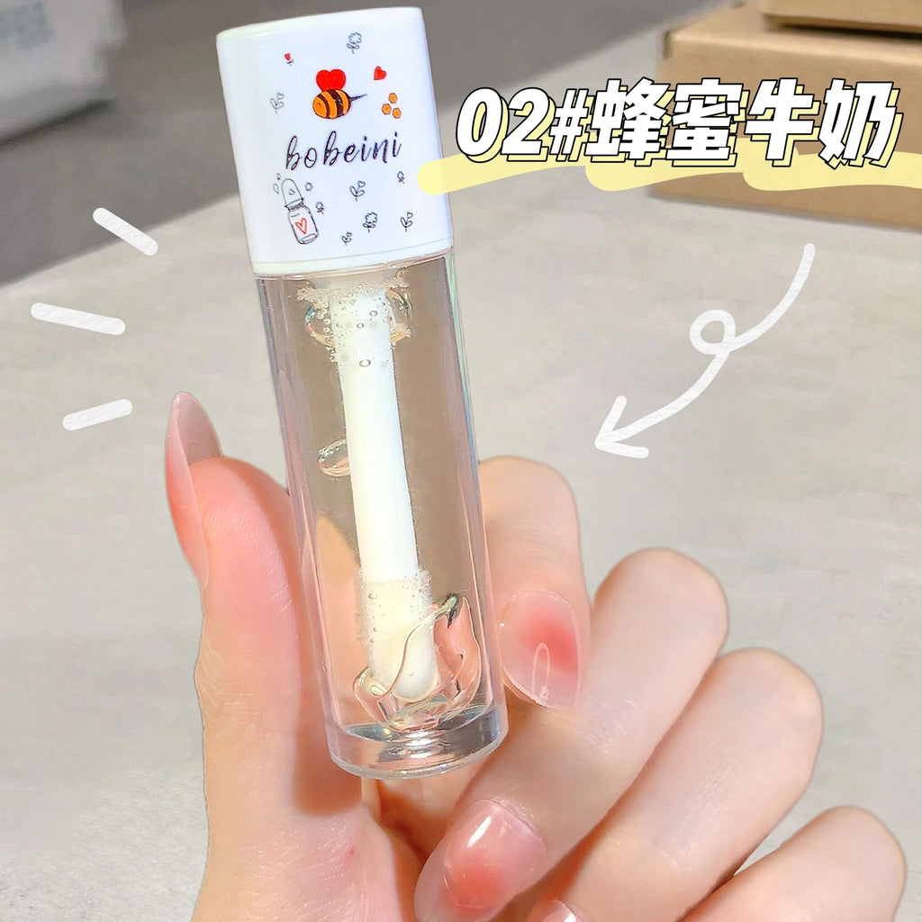 Peach Honey Lip Oil Plump Moisturizing Non-sticky-hydrating Gloss Long-lasting clear liquid lip Balm Oasis Select 02 Honey milk