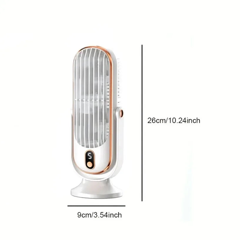 Portable USB Desk Fan Dual Motor 5-Speed LED Large Battery 360° Cooling Quiet for Office Home Travel Camping RV Oasis Select