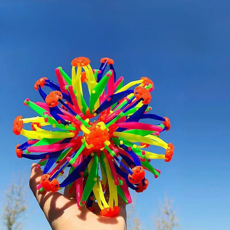 Rainbow Stress Ball for Kids - Colorful Expandable Fidget Toy, Durable Magic Sensory Ball for Outdoor Sports & Anxiety Relief Oasis Select