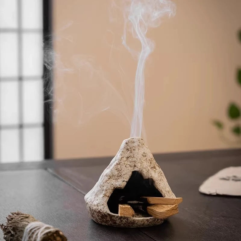 Incense Burner Handmade Peru Holy Wood Holy Grass Small Fireplace Burner Tray Living Room Tea Table Ignite Ceramic Oasis Select